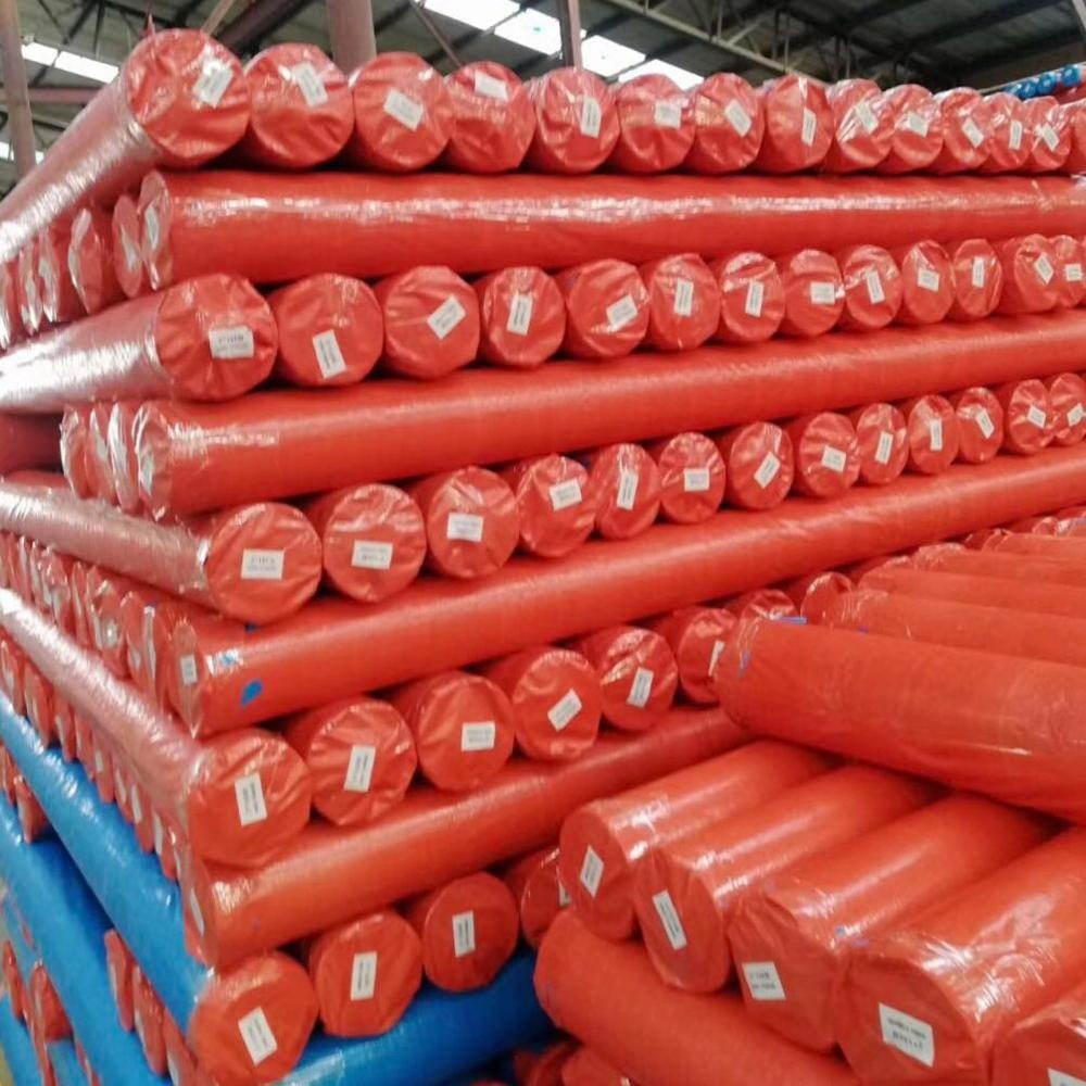 red pe tarpaulin rolls