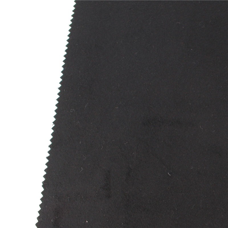 black cashmere recycled woven woolen melton poly wool fabric