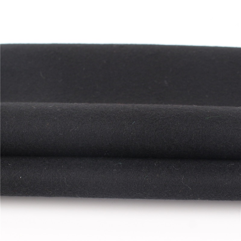 black cashmere recycled woven woolen melton poly wool fabric