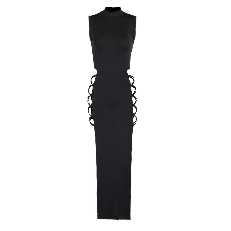 Black Sleeveless Bandage Sexy Dress for Women Club Party Backless Tank Dresses Skinny Fashion Summer 2021