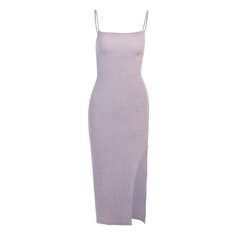 ladies elegant midi dress with slit back lace up bandage sleeveless sexy women sweater dresses knit