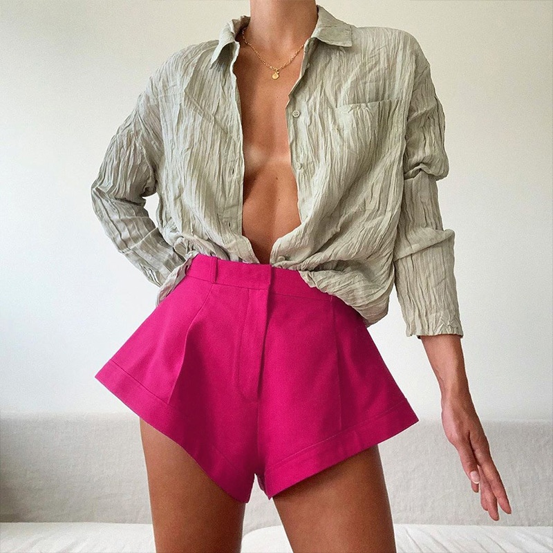New Wide Leg Shorts Summer Casual Clothes High Waist Shorts Solid Loose Vintage Sexy Shorts Streetwear Fashion Bottoms