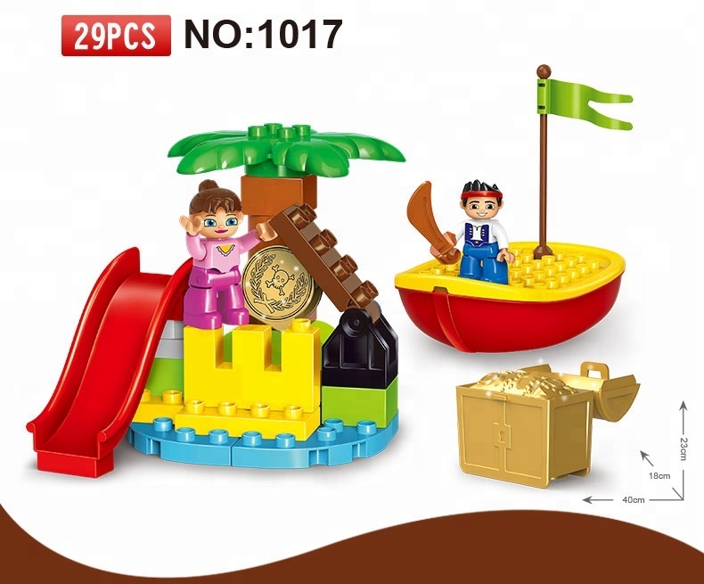 29Pcs Compatible With Pirate Series The Jake and The Never Land Pirates Treasure Island Model Big Building Blocks toy