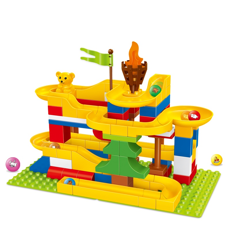 1044 Marble Race Run Maze Balls Rolling large barrel Building Blocks 88pcs Compatible With Legoed Kids DIY