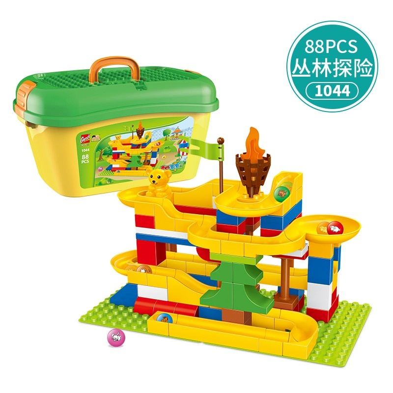 1044 Marble Race Run Maze Balls Rolling large barrel Building Blocks 88pcs Compatible With Legoed Kids DIY