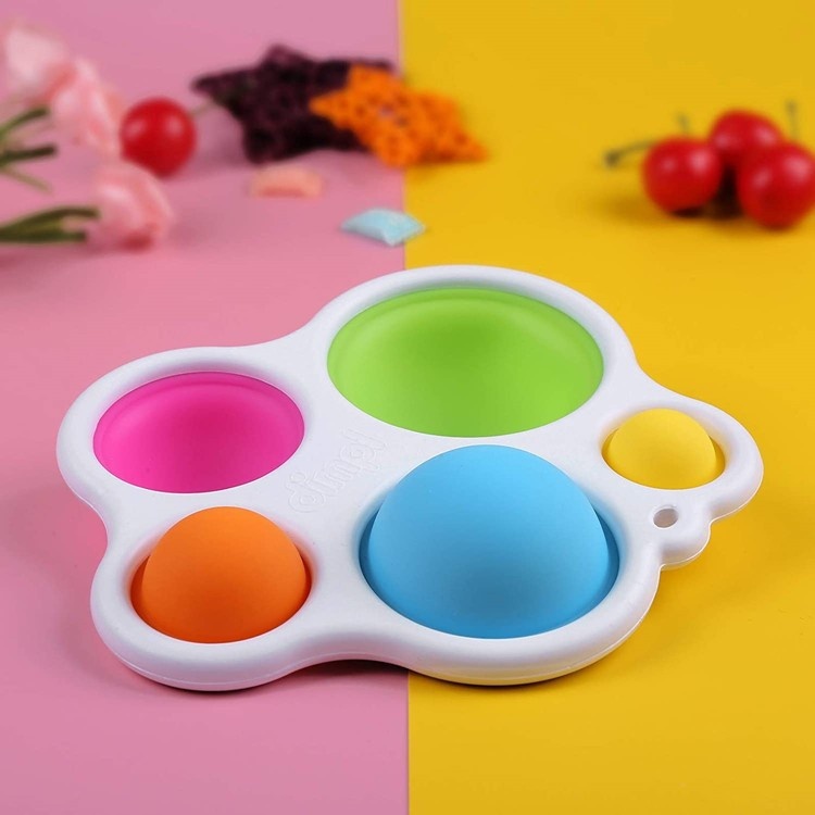 simple fidget buttons keychain toy pop fidget toy bubble push pop silicone sensory fidget toy