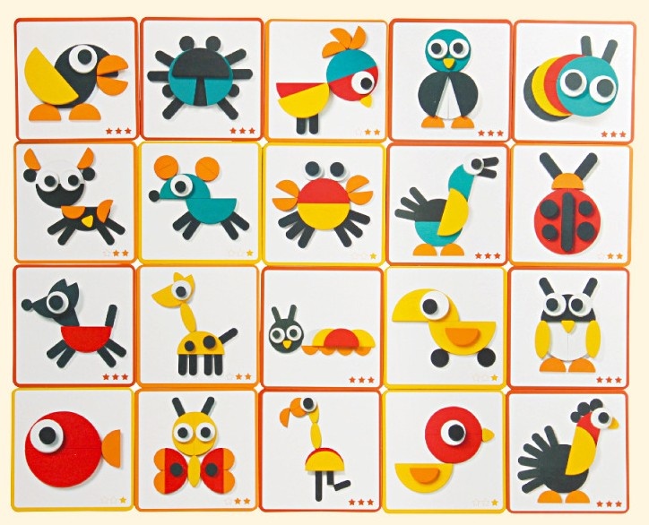 Fashion DIY Shape Matching Puzzle Kids Colorful Eco-friendly Water Paint Jigsaw Puzzle