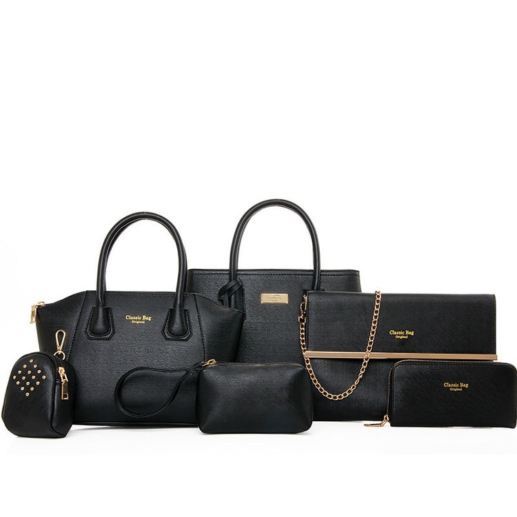 China Funky Bolsas De Moda Chain Shoulder Beautiful Lady Bag Studded 6 Piece Handbag Set