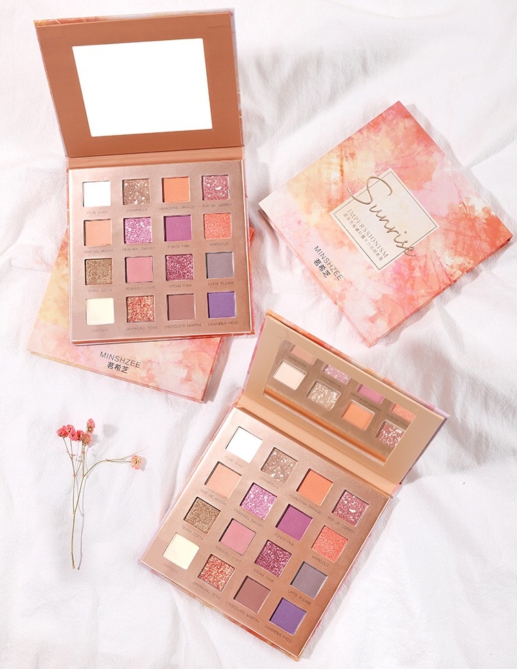 High Pigment 16 Color Private Label Cosmetics Eyeshadow Custom Makeup Empty Eye shadow Palette Packaging