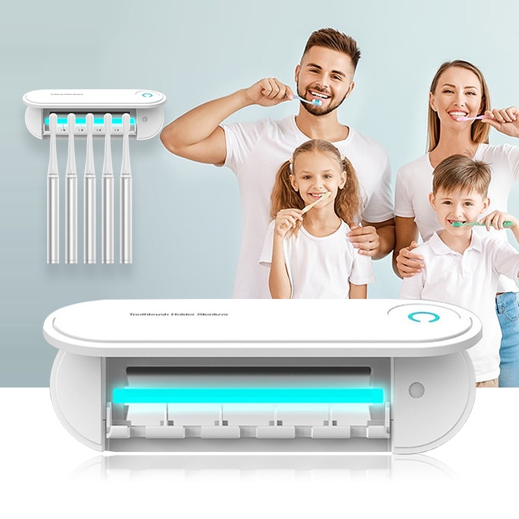 hot sale 3 in 1 uv toothbrush sterilizer Kills 99.9% Bacteria family wall-mounted uv light toothbrush sanitizer