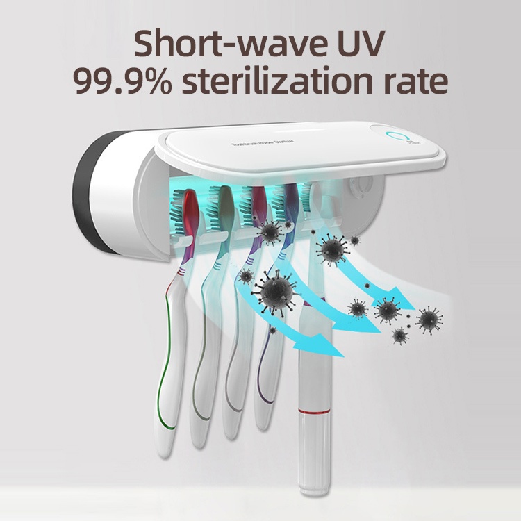 hot sale 3 in 1 uv toothbrush sterilizer Kills 99.9% Bacteria family wall-mounted uv light toothbrush sanitizer
