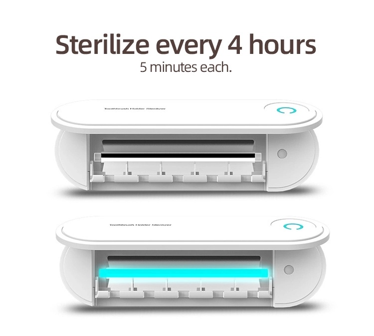 hot sale 3 in 1 uv toothbrush sterilizer Kills 99.9% Bacteria family wall-mounted uv light toothbrush sanitizer