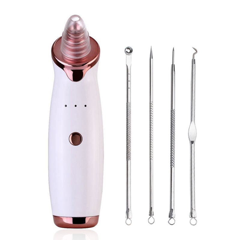Hot sales 5 in 1 facial pore deep cleaning electric rechargeable lithium battery vacuum suction blackhead remover vacuum