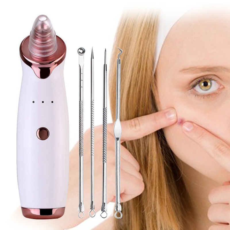 Hot sales 5 in 1 facial pore deep cleaning electric rechargeable lithium battery vacuum suction blackhead remover vacuum
