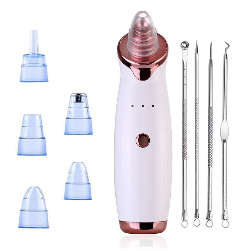 Hot sales 5 in 1 facial pore deep cleaning electric rechargeable lithium battery vacuum suction blackhead remover vacuum