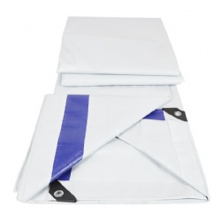 Stock Lot Plastic White Tarps PE Tarpaulin With Grommets