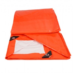 Orange White Pe Tarp Coated Canvas Tarpaulin Rainproof Greenhouse Cover