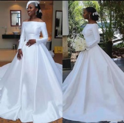 Elegant Long Sleeve Sheath Bridal Gowns Wedding Dresses