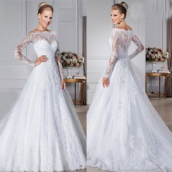 Long Sleeve Lace Bridal Wedding Gowns Wedding Dress