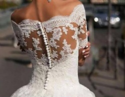 Hot Sale New European and American Women's Long Sleeve One Shoulder Bridal Wedding Dress Dresses