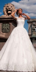 Hot Sale New European and American Women's Long Sleeve One Shoulder Bridal Wedding Dress Dresses
