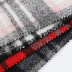 Winter warm textiles check woven coat polyester italian wool fabric white