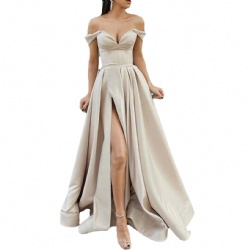 Hot sale New Design European And American Women's Multi-color Strapless V-Neck Open Back Evening Party Dress