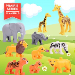 Animal Zoo Forest Farm Prairie Series 10pcs Compatible with legoing Duplo Christmas