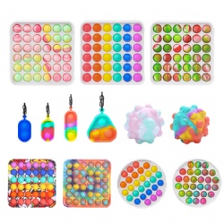 Educational Autism Relief Anxiety Stress Toys Pack Simple Dimple Silicone Pops Push Bubble Sensory Toy Set Pops Fidget Toy