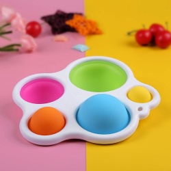 simple fidget buttons keychain toy pop fidget toy bubble push pop silicone sensory fidget toy
