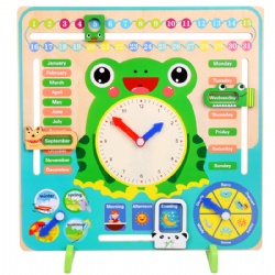 Factory Wholesale Weather Calendar Cognition Children Kindergarten Learning Toy Wooden Clock Toy Educational