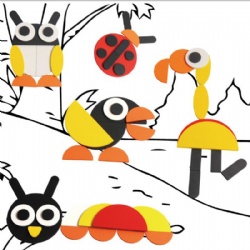 Fashion DIY Shape Matching Puzzle Kids Colorful Eco-friendly Water Paint Jigsaw Puzzle