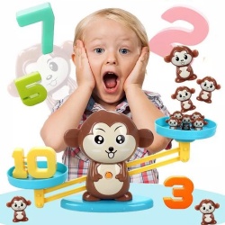 Montessori Cartoon Animal Educational Monkey Digital Balance Toy Children Balancing Math Toys