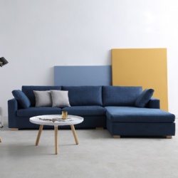 Custom living room furniture fabric L-shape sofa