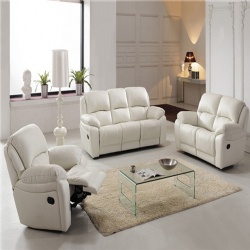 Italian design living room furniture leather recliner sofa set