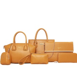China Funky Bolsas De Moda Chain Shoulder Beautiful Lady Bag Studded 6 Piece Handbag Set