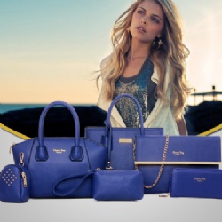 China Funky Bolsas De Moda Chain Shoulder Beautiful Lady Bag Studded 6 Piece Handbag Set