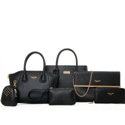China Funky Bolsas De Moda Chain Shoulder Beautiful Lady Bag Studded 6 Piece Handbag Set