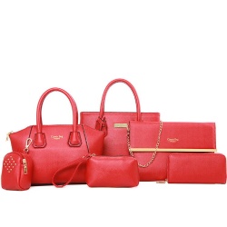 China Funky Bolsas De Moda Chain Shoulder Beautiful Lady Bag Studded 6 Piece Handbag Set
