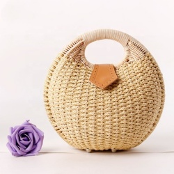 New Product Ladies Bags Handbag Shell Shape Rattan Beach Bag For Women