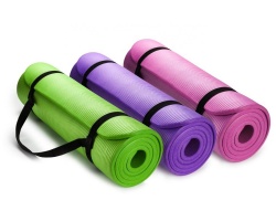 Eco-friendly TPE NBR PVC has carrying strap exercise light weight folding yoga mat