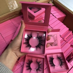 New design Private label cruelty free clear band mink lash 3d false eyelashes packaging box