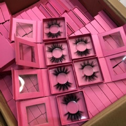 New design Private label cruelty free clear band mink lash 3d false eyelashes packaging box