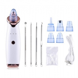 Hot sales 5 in 1 facial pore deep cleaning electric rechargeable lithium battery vacuum suction blackhead remover vacuum