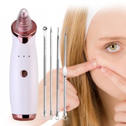 Hot sales 5 in 1 facial pore deep cleaning electric rechargeable lithium battery vacuum suction blackhead remover vacuum