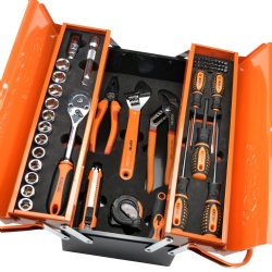 Hand Tool Box with 3 Drawer and 62Pcs of Heavy Duty Tools Set